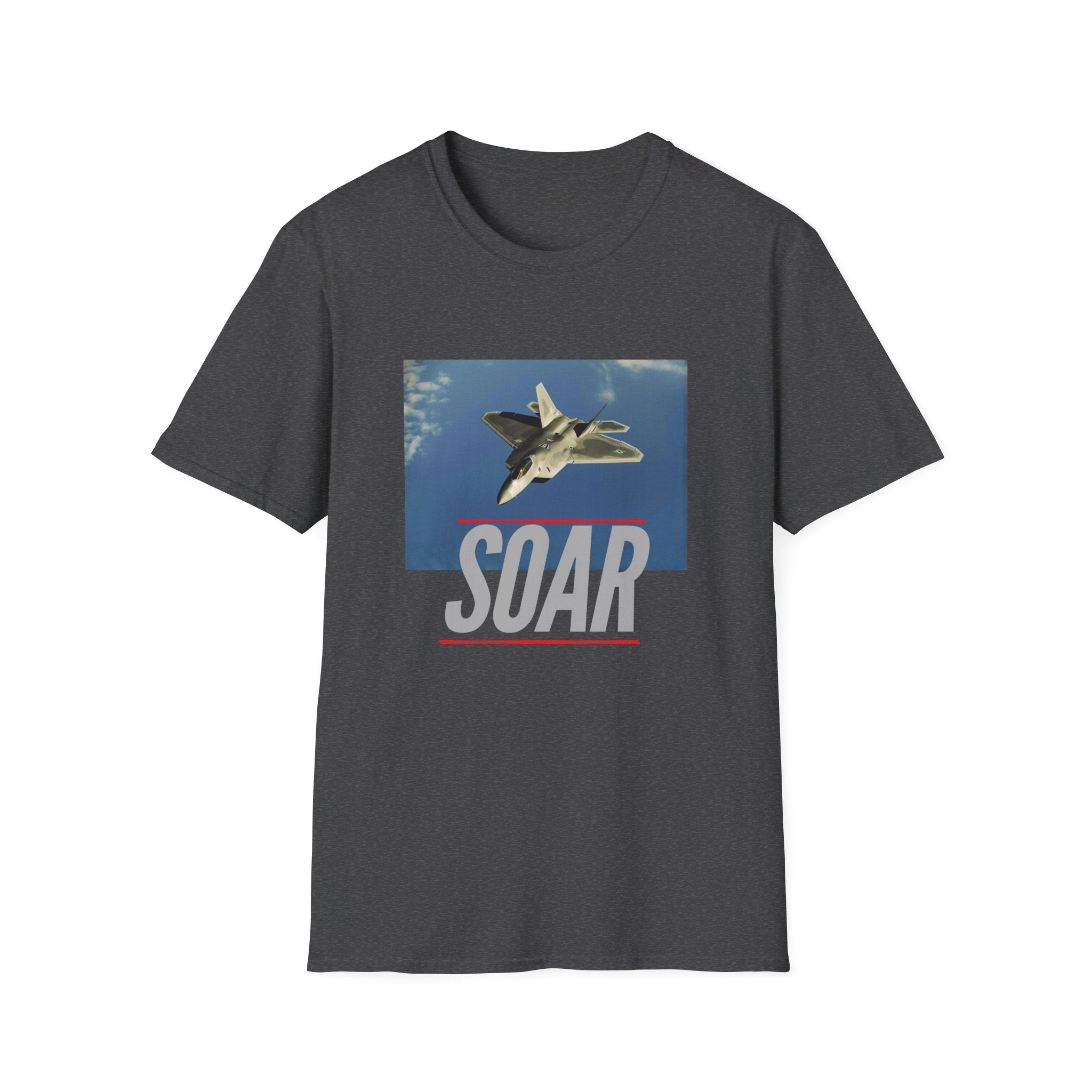 Unisex Softstyle T-Shirt: Motivational SOAR jet