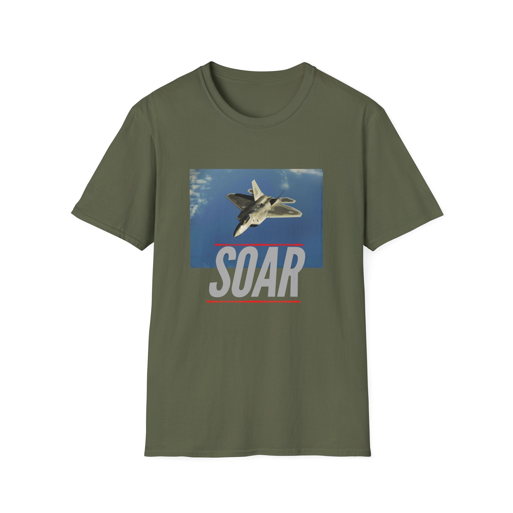Unisex Softstyle T-Shirt: Motivational SOAR jet