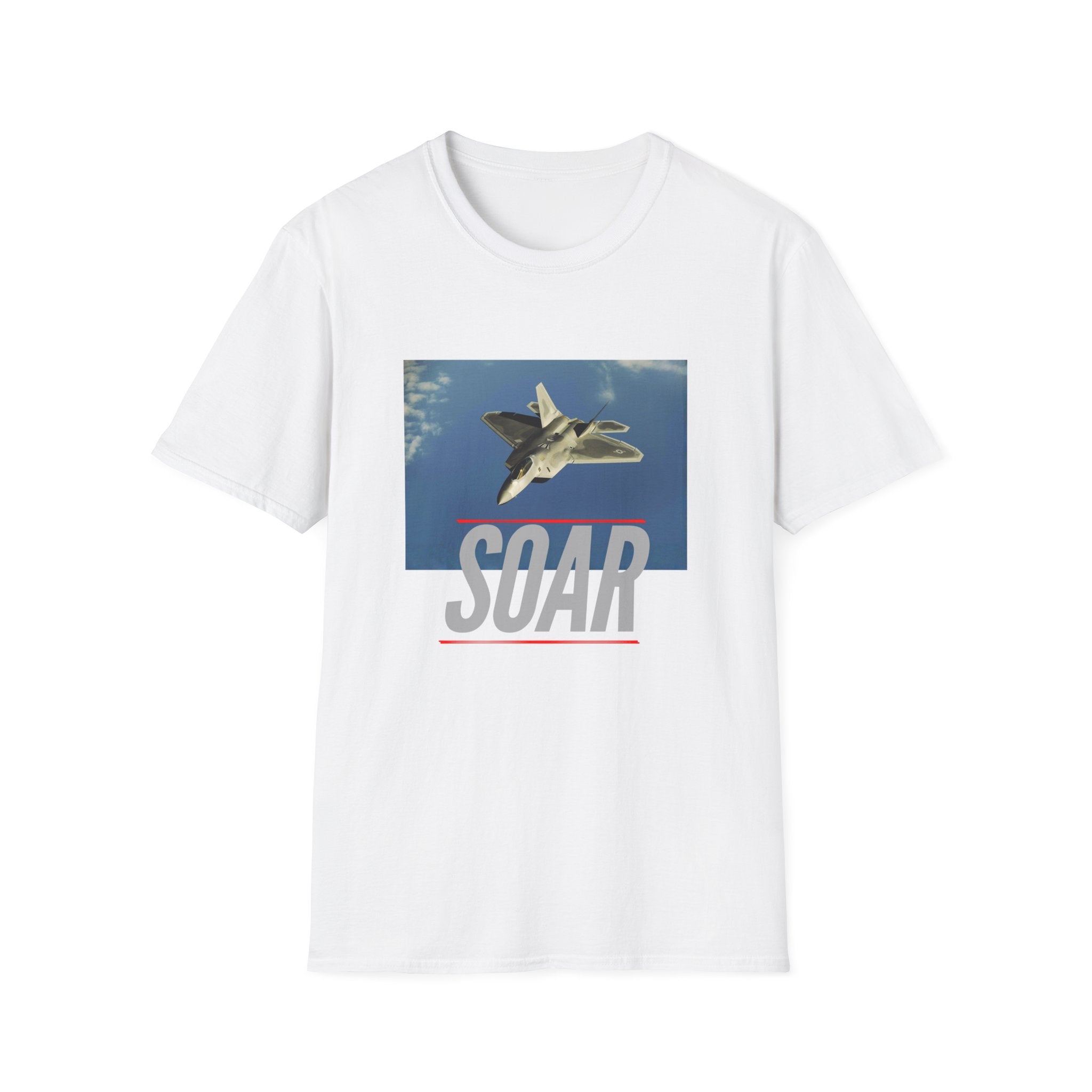 Unisex Softstyle T-Shirt: Motivational SOAR jet