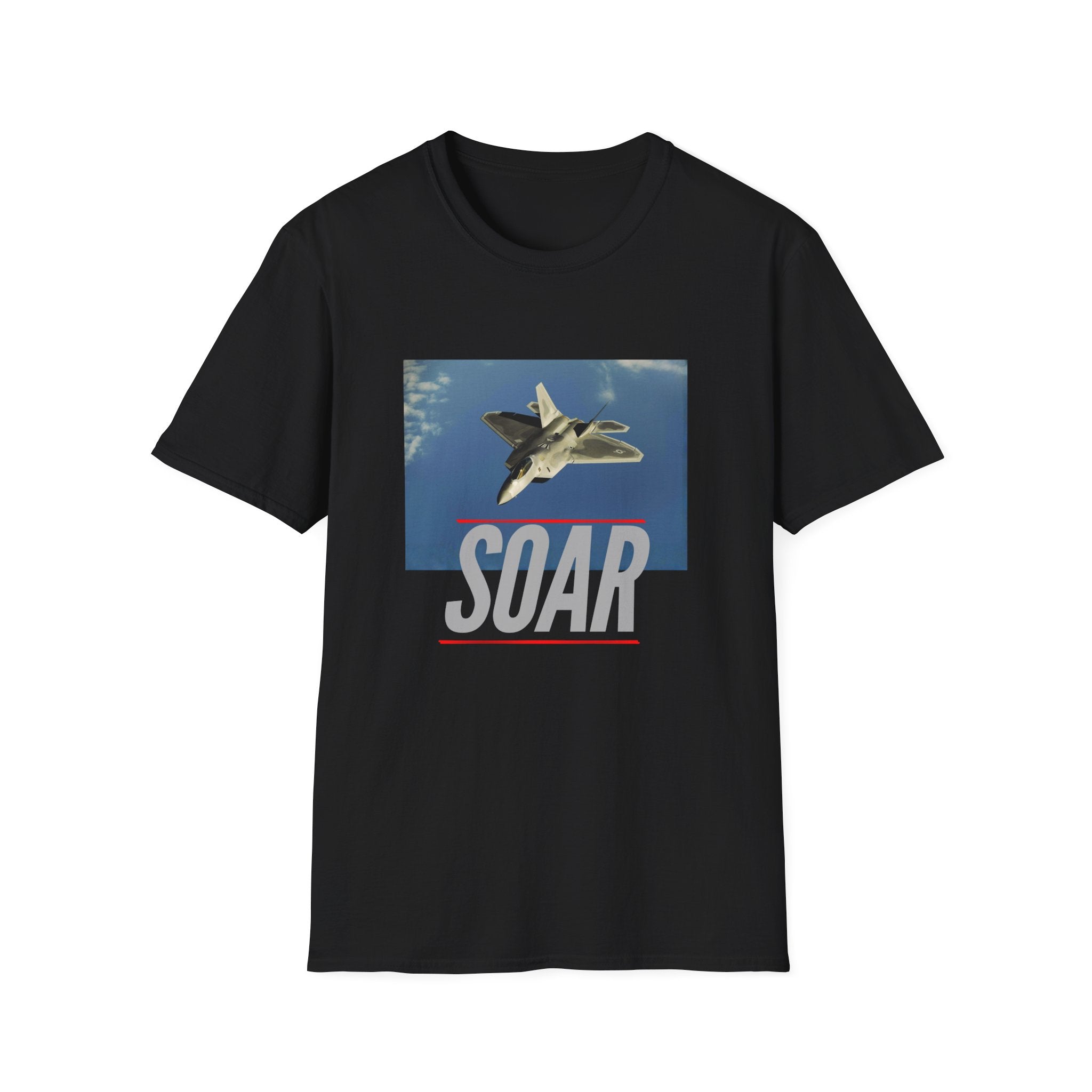 Unisex Softstyle T-Shirt: Motivational SOAR jet