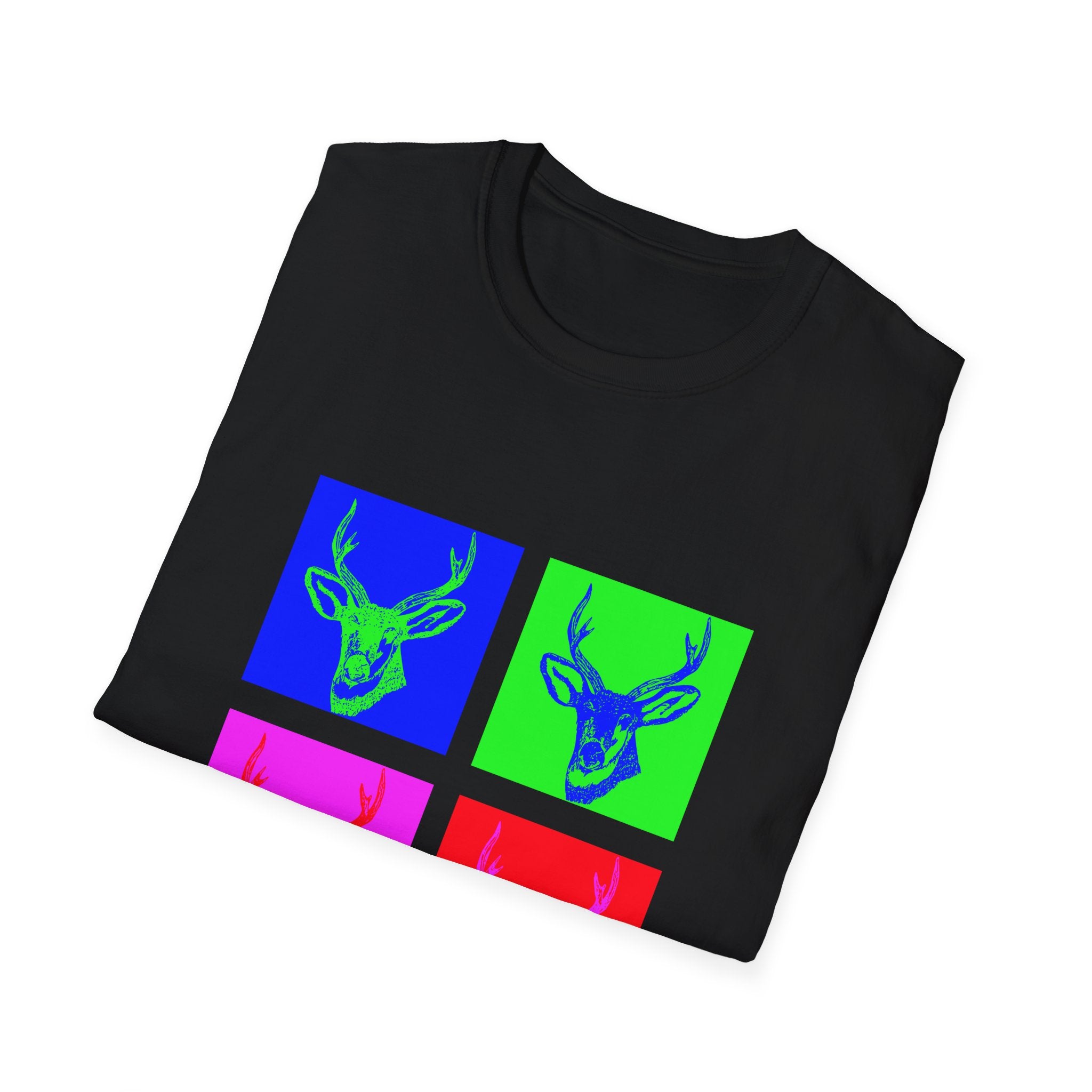 Unisex Softstyle T-Shirt: Deer color art